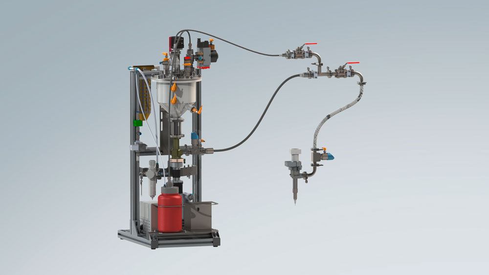 Complete dosing systems: with fluid & paste emptying system and 1-component dispenser